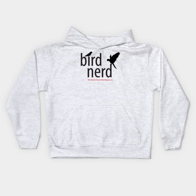 CB bird nerd - black type Kids Hoodie by Just Winging It Designs